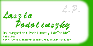 laszlo podolinszky business card